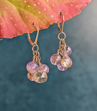 Load image into Gallery viewer, Cluster Glow - Ametrine, Super 7, Gold Earrings