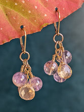 Load image into Gallery viewer, Cluster Glow - Ametrine, Super 7, Gold Earrings