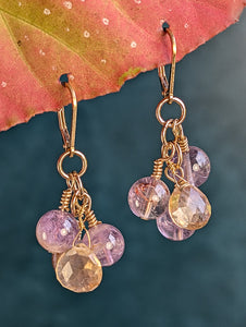 Cluster Glow - Ametrine, Super 7, Gold Earrings