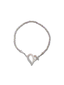 Hearts Necklace - Sterling Silver, Amethysts, Topaz