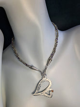 Load image into Gallery viewer, Hearts Necklace - Sterling Silver, Amethysts, Topaz