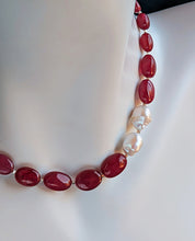 Load image into Gallery viewer, Romancing the Ruby - Rubies, Baroque Pearls, Sterling Silver