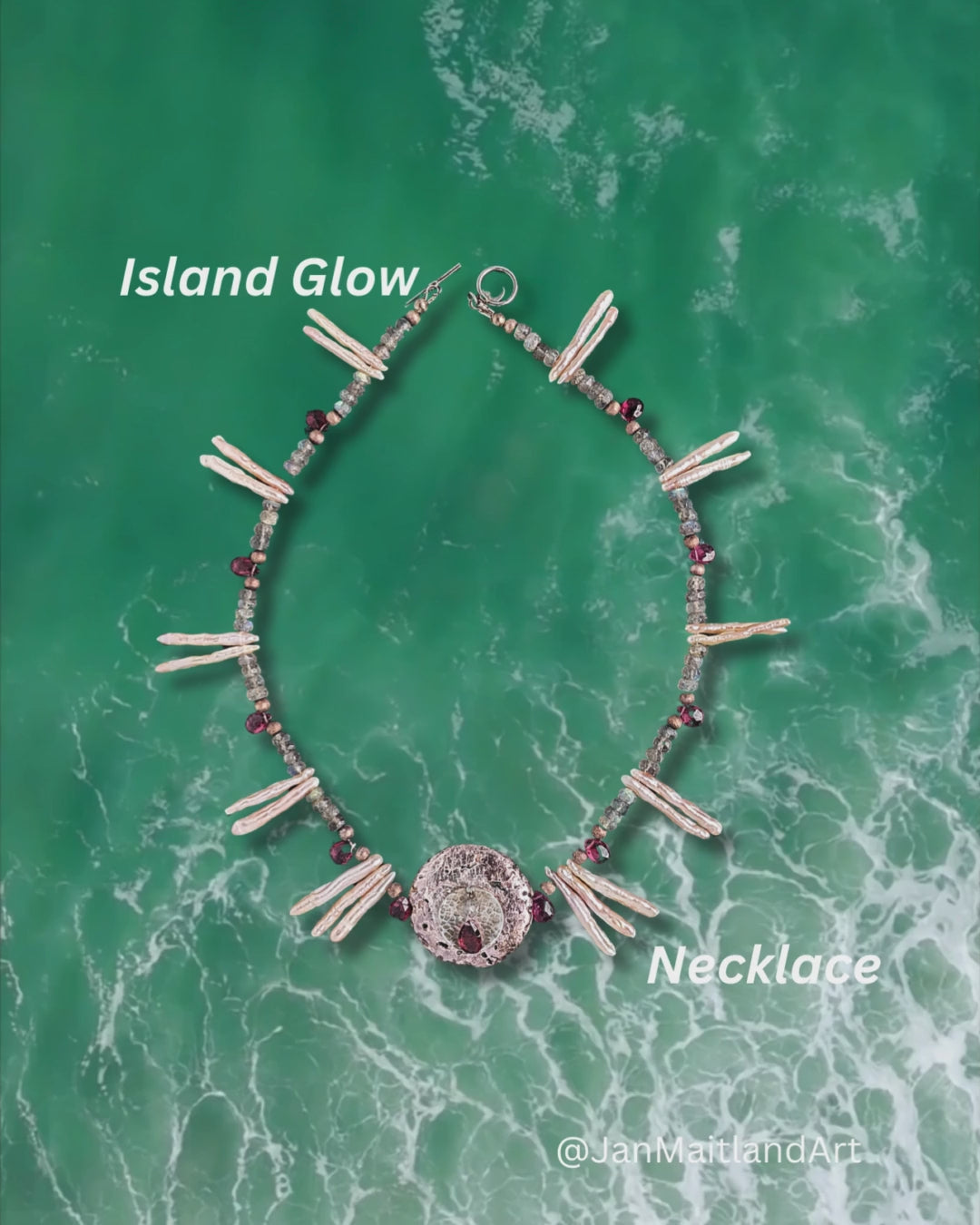 Island Glow Necklace - Sapphire, Labradorite, Sterling Silver