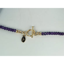 Load image into Gallery viewer, Be Mine Necklace in Faceted Ruby and Amethyst with Gold Center Stone