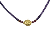 Load image into Gallery viewer, Be Mine Necklace in Faceted Ruby and Amethyst with Gold Center Stone