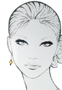 Be Mine Earrings - Amethyst and Gold Leverback Dangle Earrings