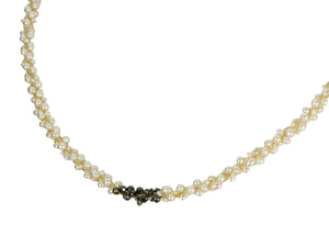 Champagne and Caviar ll Black Diamond and Pearl Necklace