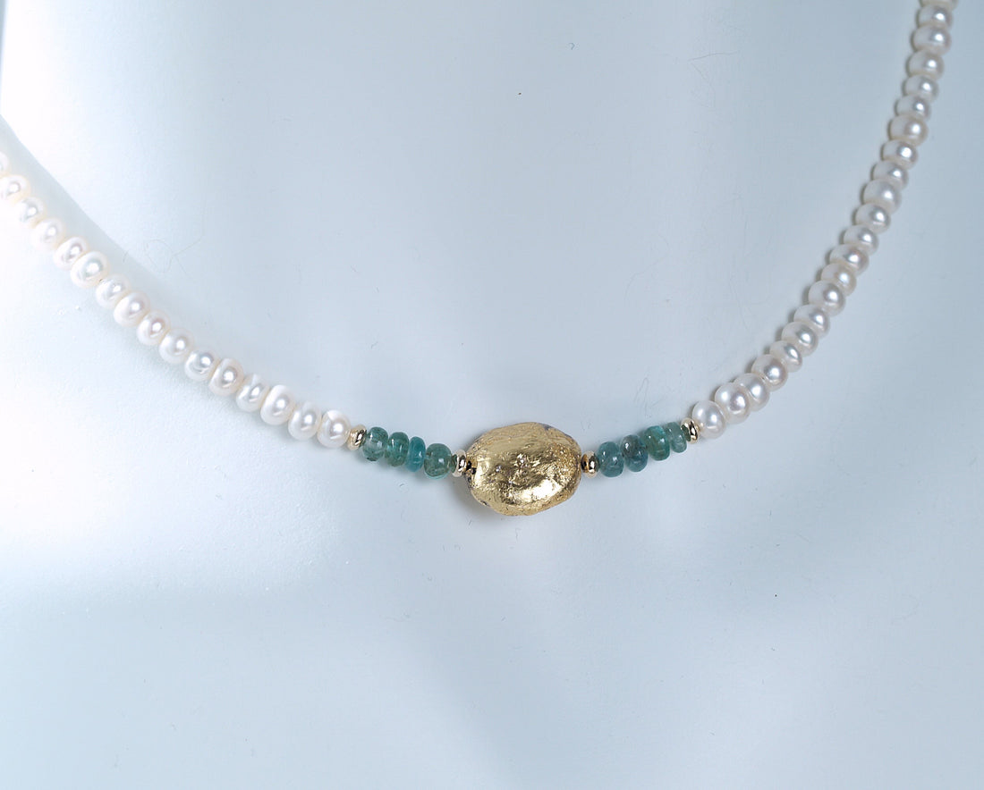 Emerald Embrace - Emerald and Pearl Necklace - SOLD