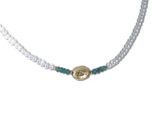 Load image into Gallery viewer, Emerald Embrace - Emerald and Pearl Necklace