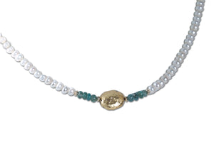 Emerald Embrace - Emerald and Pearl Necklace