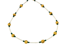 Load image into Gallery viewer, Emerald Kisses - Emerald, Gold, and Pearl Necklace