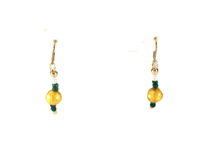 Emerald Kisses - Emerald, Gold and Pearl Earrings