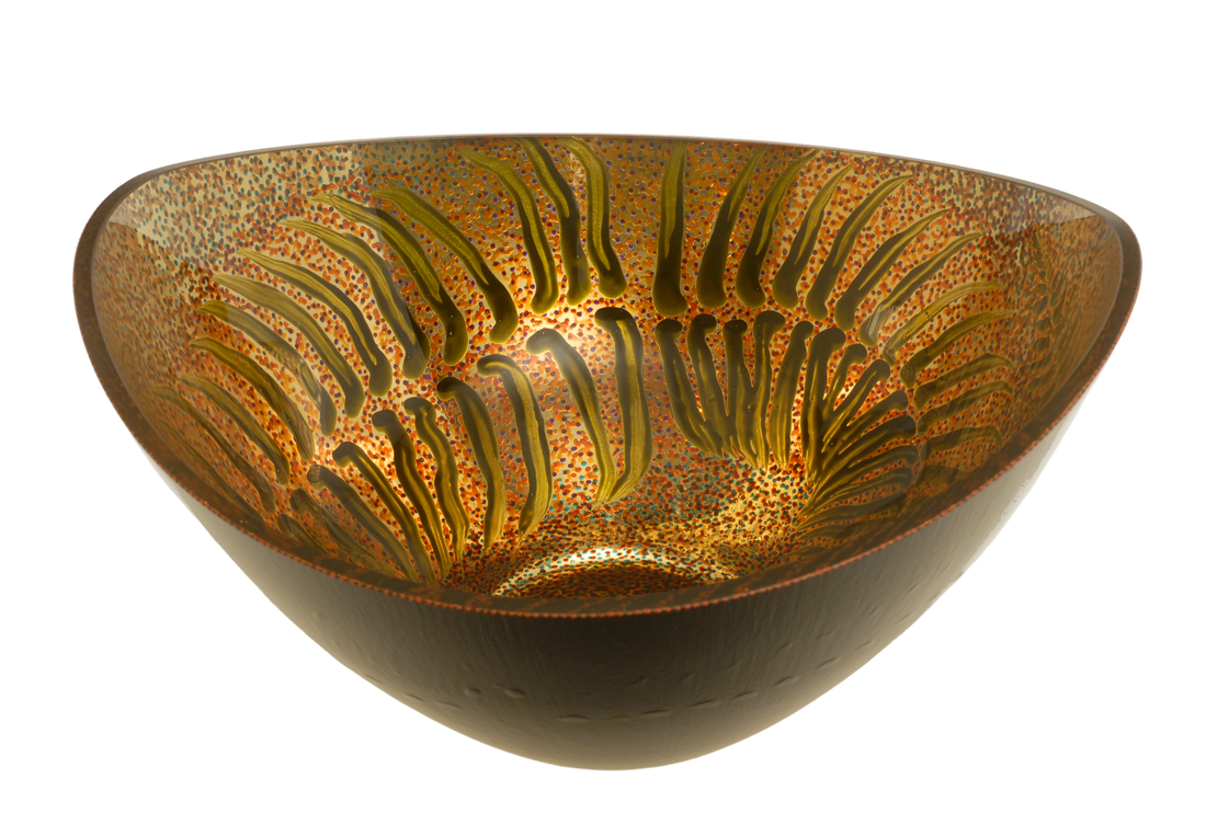 "Garden Fern" Glass Bowl