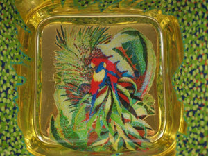 "Parrots" Decorative Glass Bowl