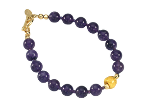 Purple Passion Bracelet - Amethyst and Gold Beaded Bracelet