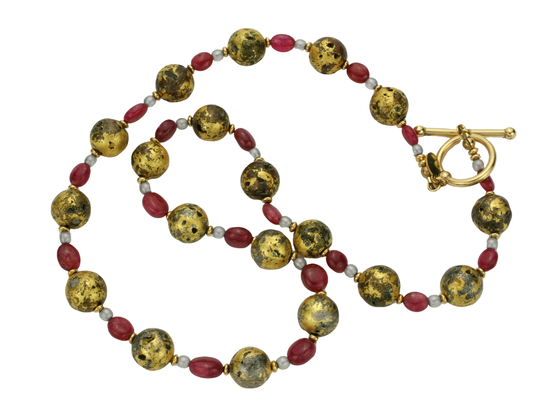 Ruby Glow Necklace - Natural Ruby and Gold Necklace