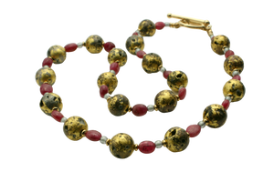 Ruby Glow Necklace - Natural Ruby and Gold Necklace