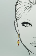 Load image into Gallery viewer, &quot;Ruby and Ice&quot; Earrings