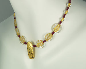 "Ruby and Ice" Necklace