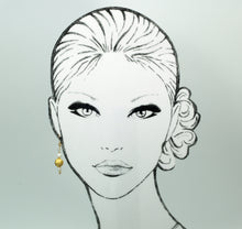 Load image into Gallery viewer, &quot;Matinee&quot; Pearl and Gold on Lava Earrings