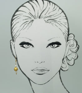 "Matinee" Pearl and Gold on Lava Earrings