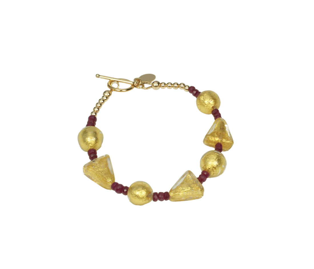 Ruby and Venetian Gold Bracelet "Ruby and Gustav"