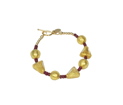 Ruby and Venetian Gold Bracelet 