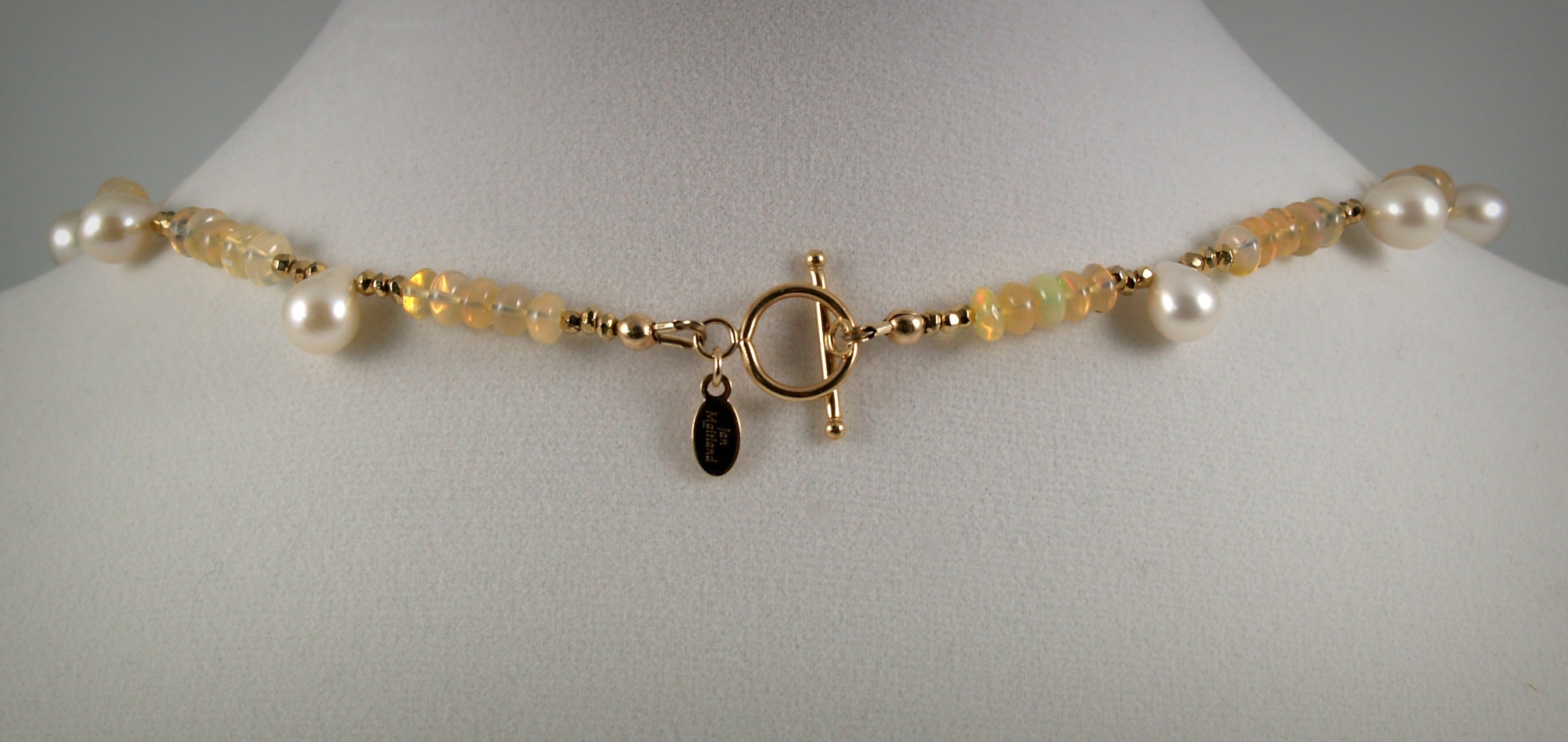 Aria Glow  - Gold, Opals, and Pearl Necklace