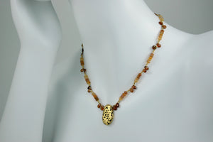 Fireside Chat - Fire Opals, Sapphire, and Gold Necklace
