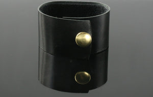 Gilded Sun Leather Cuff Bracelet