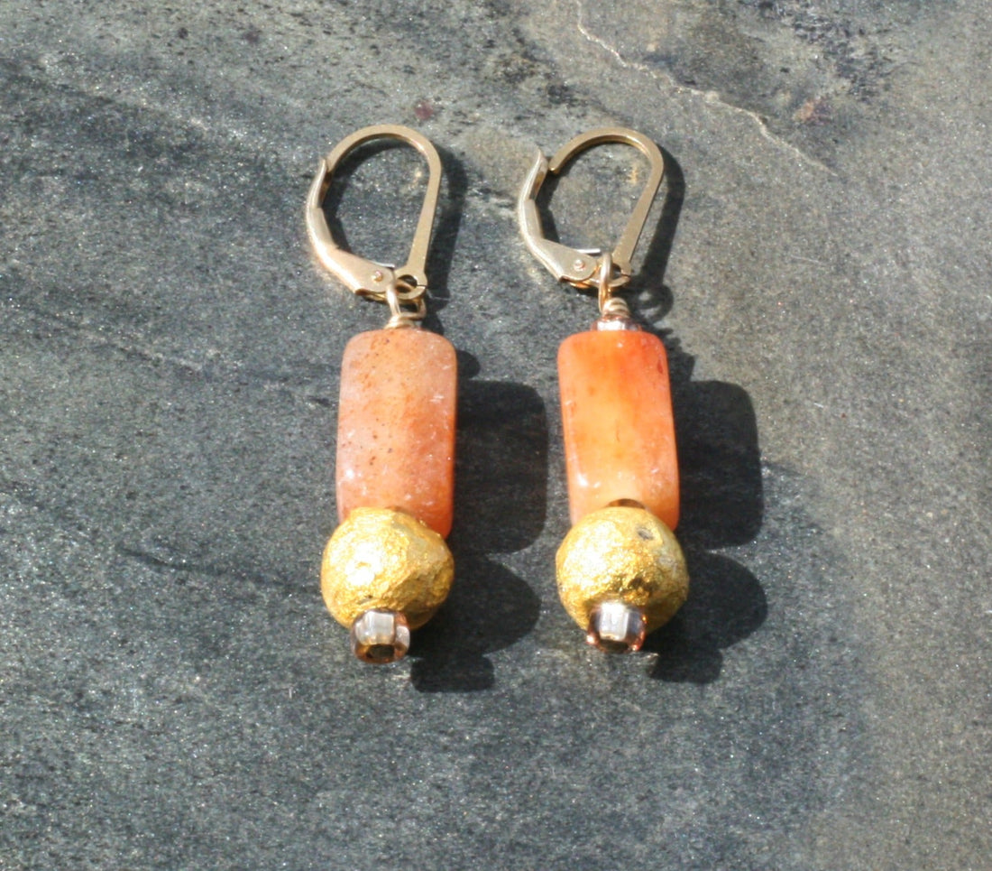 Golden Jade Earrings