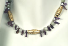 Load image into Gallery viewer, Mystique Necklace - White Gold, Jade, and Amethyst