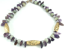 Load image into Gallery viewer, Mystique Necklace - White Gold, Jade, and Amethyst