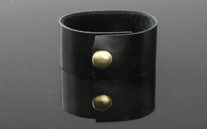 Oval Glow Leather Cuff Bracelet