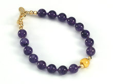 Load image into Gallery viewer, Purple Passion Bracelet - Amethyst and Gold Beaded Bracelet